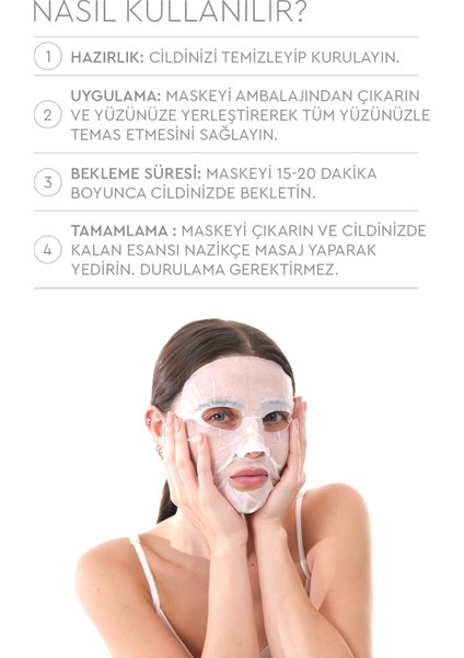 Aloe Vera Özlü Kağıt Yüz Maskesi 1 Adet – Tüm Cilt Tipleri İçin Yoğun Nemlendirici ve Rahatlatıcı Bakım