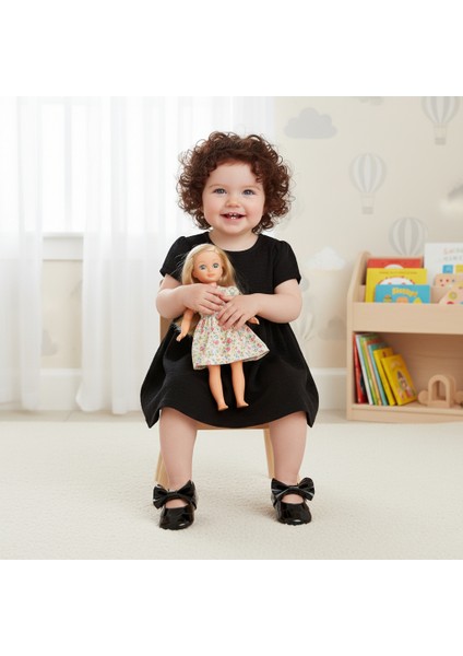 Kız Bebek Makosen Ayakkabı Siyah Rugan Fiyonklu Lastikli Ilk Adım Ayakkabısı fiyatları