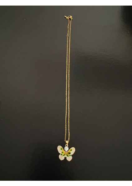 Çelik Renkli Kelebek Kolye fiyatları