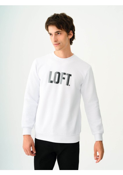 Beyaz Erkek Sweatshirt LF2037363