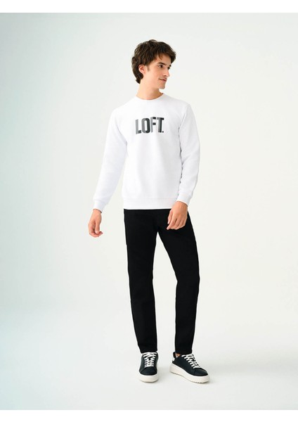 Beyaz Erkek Sweatshirt LF2037363 fiyatları