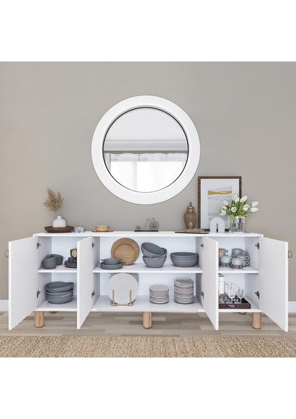 Natura Kapaklı Aynasız Bohem Ayaklı Konsol Beyaz 180 Cm fiyatları