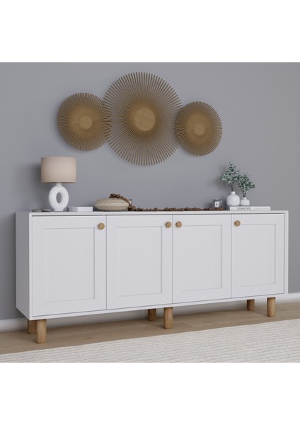 Natura Kapaklı Aynasız Bohem Ayaklı Konsol Beyaz 180 Cm modelleri