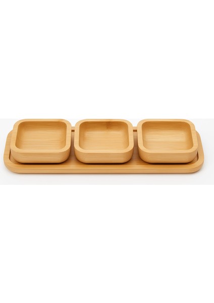 Bambu Çok Amaçlı Çerezlik ve Kahvaltılık - Sunum Tepsili - 3lü Kare fiyatları