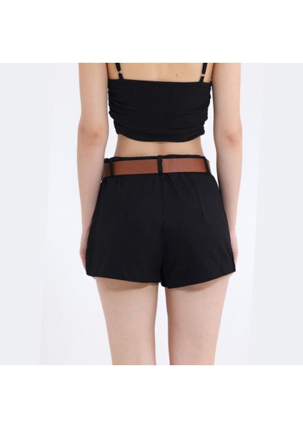 Siyah Mini Boy Şort Etek