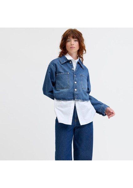 Kadin Denim Gömlek Ceket - Cana