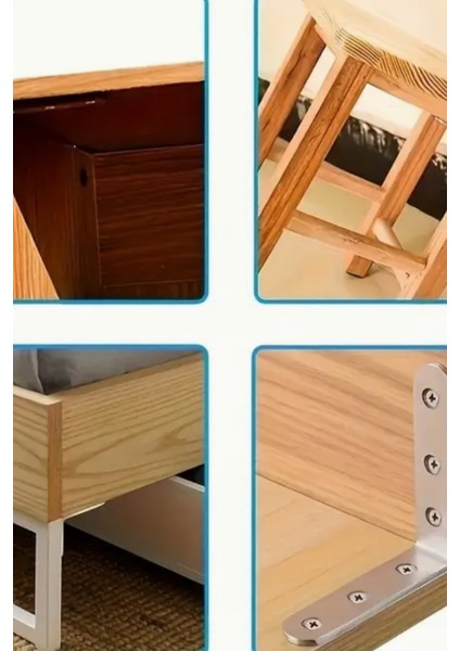 Mobilya ve Eşya Sabitleme L Demir Gönye Köşebent ,dolap, Raf, Masa, Çekmece Bağlantı Aparatı 10 Adet indirimleri