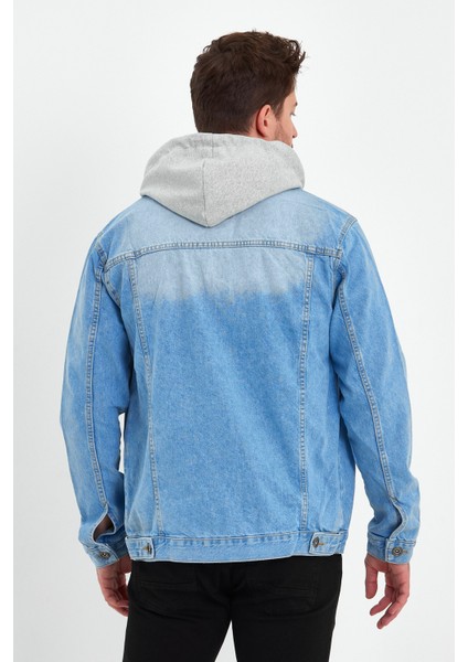Erkek Basic Mevsimlik Kapşonlu B.mavi Kot Ceket modelleri