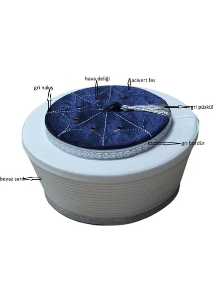 Lüks Lacivert Başkan Sarık Cami Sarığı Imam Sarığı S081