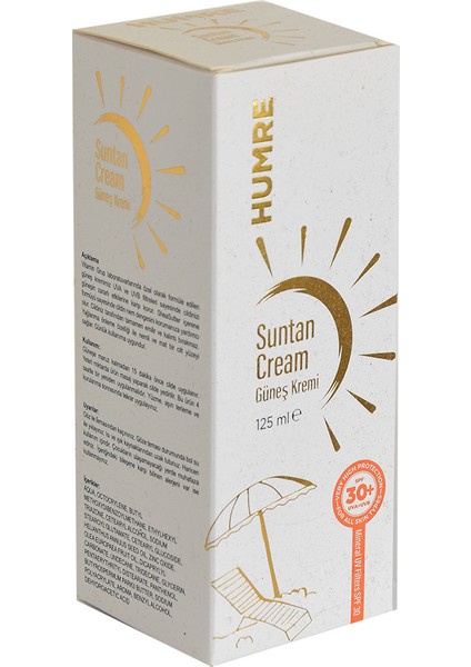 SPF 30+ Güneş Kremi 125 ml – Tüm Cilt Tiplerine Uygun, Hassas Cilt Dostu Geniş Spektrum UVA/UVB Koruması
