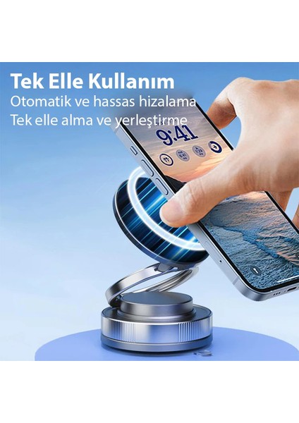 Ally Vakumlu Telefon Tutucu Araç-Navigasyon Manyetik Telefon Tutucu MAGSAFE-(5775) - CKG9934-9024 fırsatları