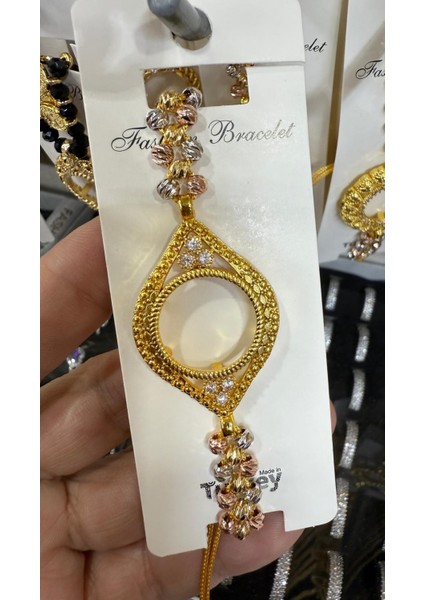 Çeyrek Takılan Altın Kaplama Dorika Toplu Bileklik M3