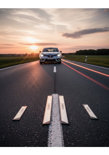 Renault Fluence Krom Kapı Eşik Koruması Black Edition 2010-2013 4 Parça