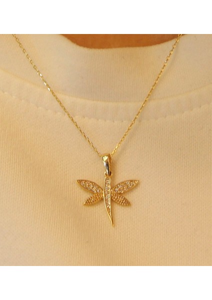 14 Ayar Altın Yusufçuk Kolye