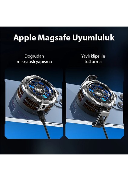 Memo CX08 Ios Android Soğutucu 15W Manyetik + Arka Klips 2&#039;SI 1 Arada Yarı I - CKG1328-4941 indirimleri