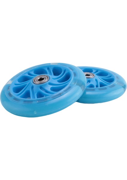 1paır 120MM Çocuk Scooter LED Işıklar Yatakları ile Yanıp Sönen Tekerlekler Ön/arka LED Yanıp Sönen Scooter Tekerlekler, Mavi (Yurt Dışından) fiyatları