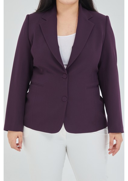 Atelier Kadın Büyük Beden Düğmeli Klasik Ceket