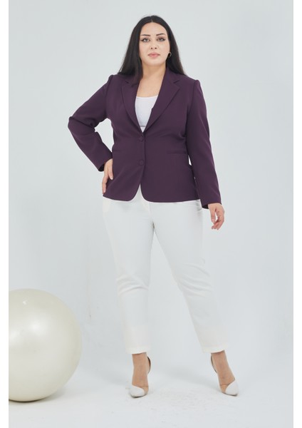 Atelier Kadın Büyük Beden Düğmeli Klasik Ceket modelleri