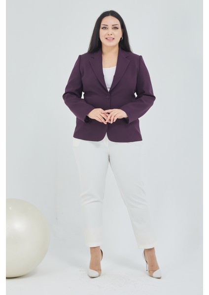 Atelier Kadın Büyük Beden Düğmeli Klasik Ceket indirimleri