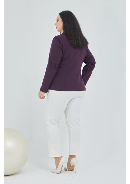 Atelier Kadın Büyük Beden Düğmeli Klasik Ceket