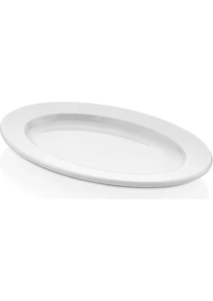 1421.PW - Classic 3'lü Beyaz Oval Tabak Seti 21X14,5 cm, Thermoset Melamin
