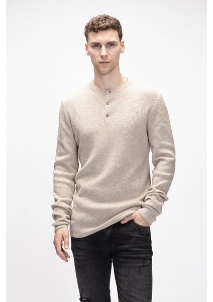 Moreno Bej Bisiklet Yaka Erkek Triko Kazak fırsatları