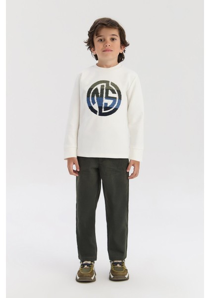 Bg Store Erkek Çocuk Beyaz Sweatshirt