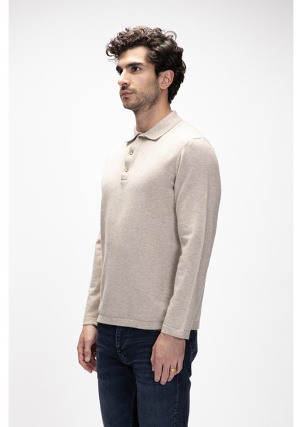 Kuger Bej Polo Yaka Erkek Triko Kazak fiyatları