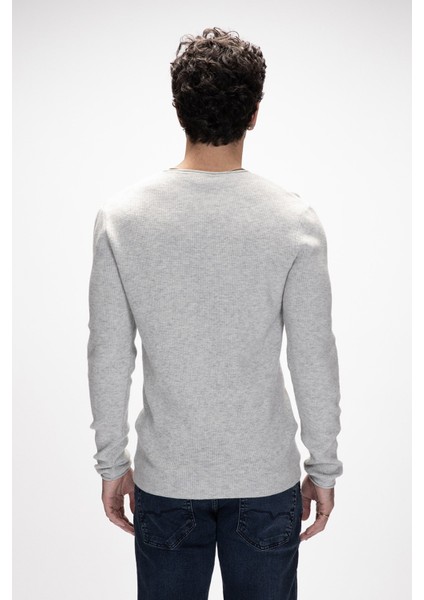 Tender Gri Melanj Bisiklet Yaka Erkek Triko Kazak modelleri