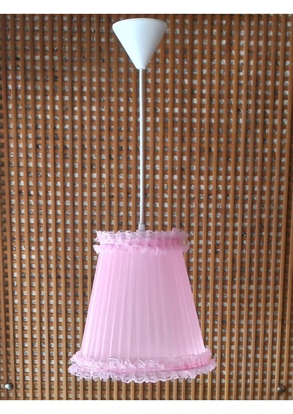 Pembe Organze Avize M-62 Yatak Odası Çocuk Odası Genç ve Bebek Odası Avize Aydınlatma Sarkıt
