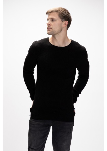 Tender Siyah Bisiklet Yaka Erkek Triko Kazak indirimleri