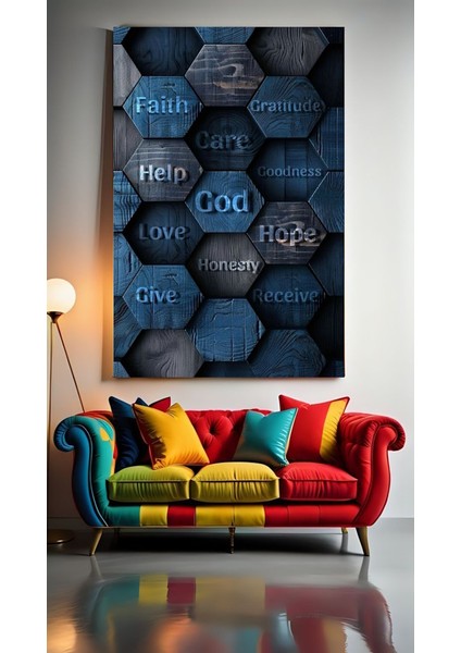 Dekoratif Yazılar Ev Duvar Salon Güzellik Salonu Ofis Dükkan Dekarasyon Kanvas Tablo