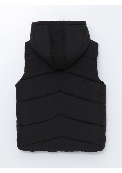 Lcw Kids Siyah Kapüşonlu Baskılı Erkek Çocuk Şişme Yelek modelleri