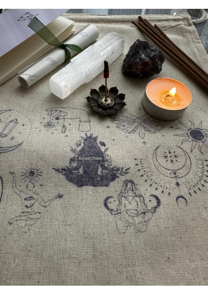 Karmik Temizlik Ritüel Seti | Selenit & Ametist Taşı, Paçuli Tütsü, Meditasyon Koleksiyon Çantası