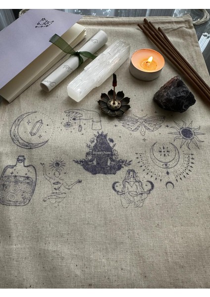 Karmik Temizlik Ritüel Seti | Selenit & Ametist Taşı, Paçuli Tütsü, Meditasyon Koleksiyon Çantası fiyatları