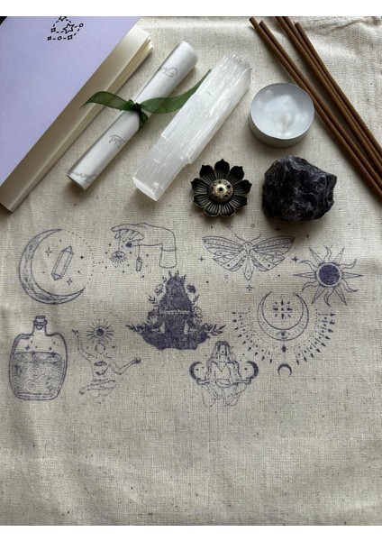 Karmik Temizlik Ritüel Seti | Selenit & Ametist Taşı, Paçuli Tütsü, Meditasyon Koleksiyon Çantası indirimleri