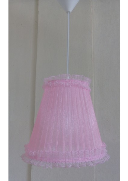 Pembe Organze Avize M-64 Yatak Odası Çocuk Odası Genç ve Bebek Odası Avize Aydınlatma Sarkıt modelleri