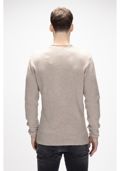 Tender Bej Bisiklet Yaka Erkek Triko Kazak modelleri