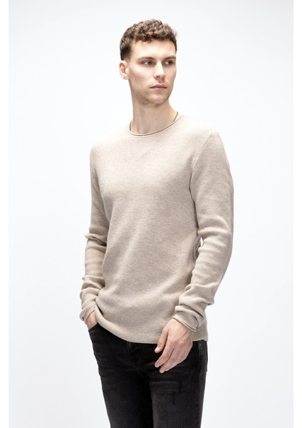 Tender Bej Bisiklet Yaka Erkek Triko Kazak indirimleri