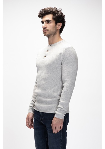 Moreno Gri Melanj Bisiklet Yaka Erkek Triko Kazak fiyatları