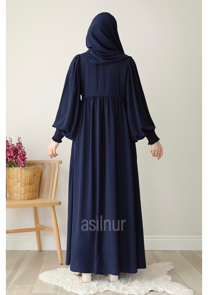 Hüsna Balon Kol Ferace Şal Hediyeli Takım Lacivert fırsatları