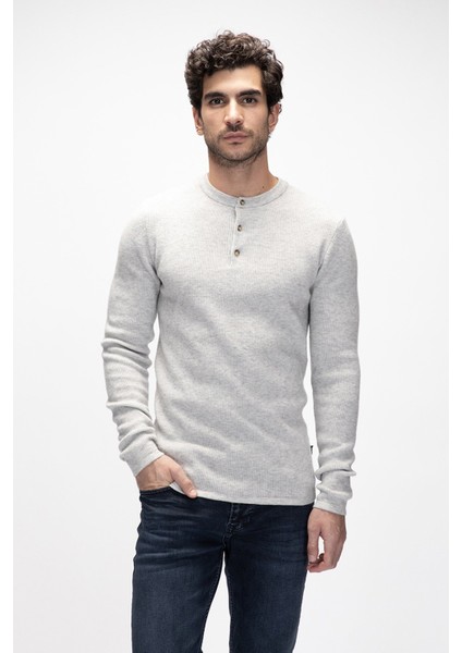 Moreno Gri Melanj Bisiklet Yaka Erkek Triko Kazak fırsatları