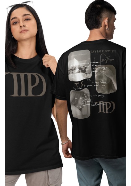 Unisex Taylor Swift Yeni Albüm Ttpd Fotograflı Sırt Baskılı T-Shirt, Taylor Swift Baskılı Tişört