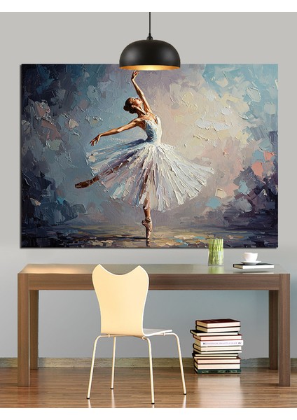 Beyaz Tütülü Balerin Kadın Dekoratif Kanvas - Mdf Ahşap Tablo fiyatları