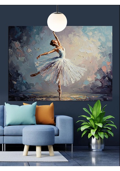 Beyaz Tütülü Balerin Kadın Dekoratif Kanvas - Mdf Ahşap Tablo modelleri
