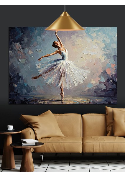 Beyaz Tütülü Balerin Kadın Dekoratif Kanvas - Mdf Ahşap Tablo fırsatları