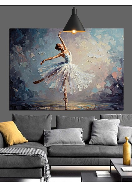 Beyaz Tütülü Balerin Kadın Dekoratif Kanvas - Mdf Ahşap Tablo indirimleri