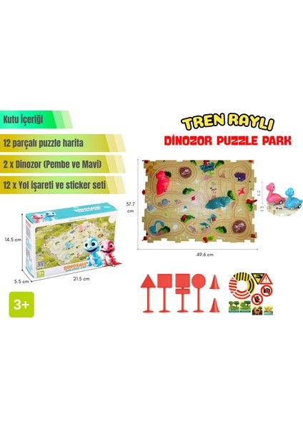 Tren Raylı Dinozor Puzzle Park Oyun Seti fiyatları