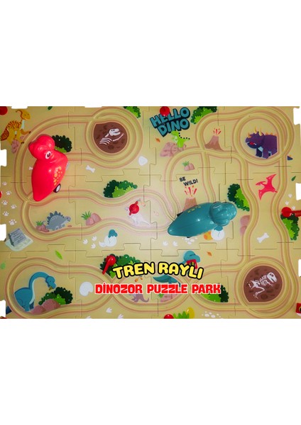 Tren Raylı Dinozor Puzzle Park Oyun Seti modelleri