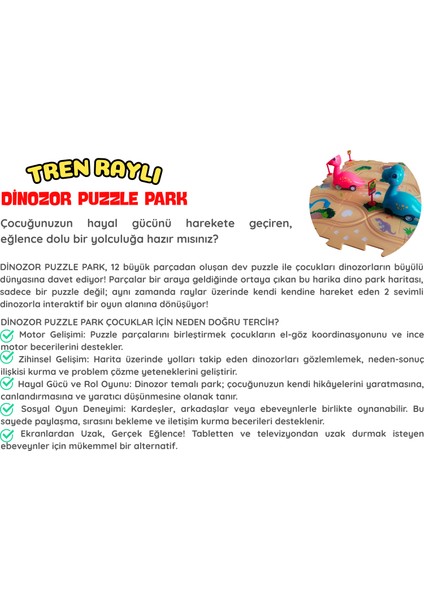 Tren Raylı Dinozor Puzzle Park Oyun Seti